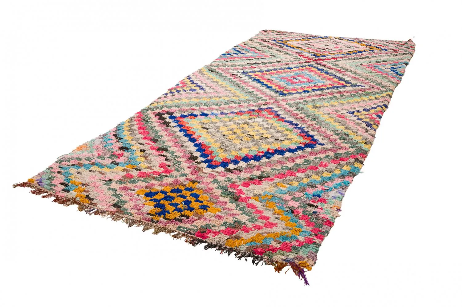 Alfombra Marroquí Bereber Boucherouite 145 x 365 cm