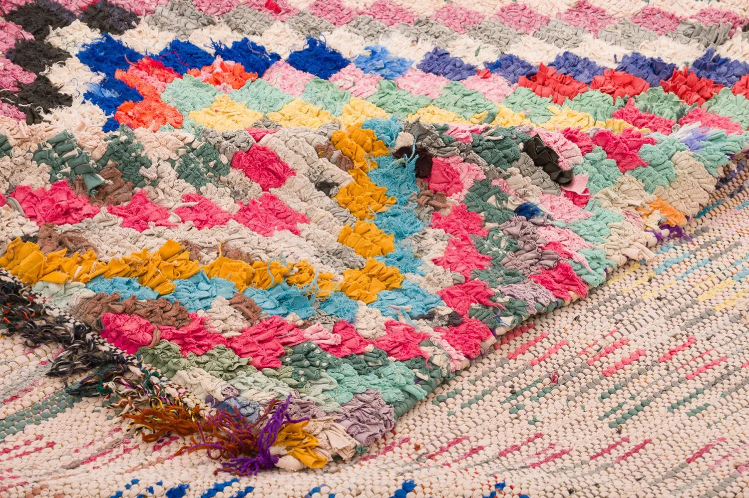 Alfombra Marroquí Bereber Boucherouite 145 x 365 cm