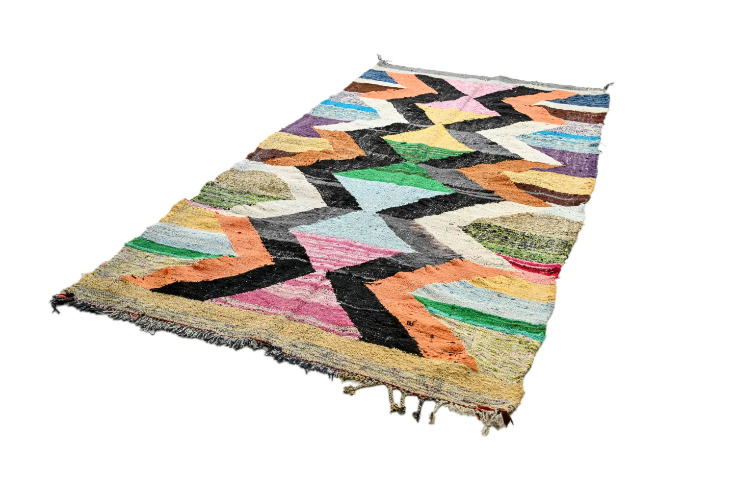 Alfombra Marroquí Bereber Boucherouite 155 x 295 cm