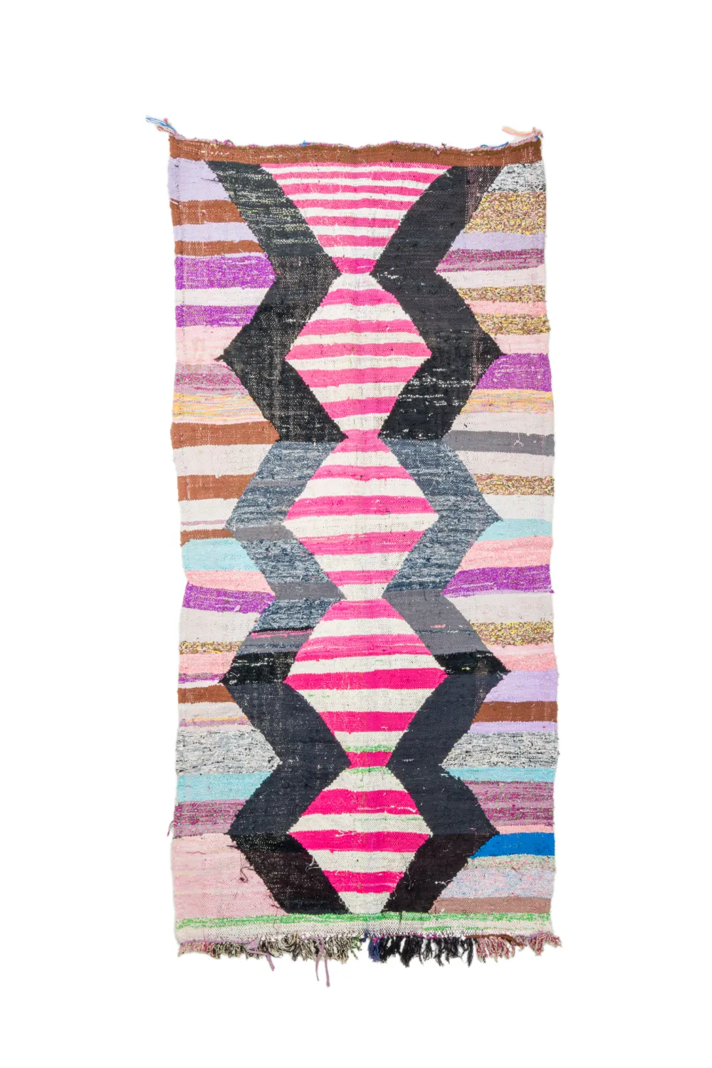 Alfombra Marroquí Bereber Boucherouite 130 x 265 cm
