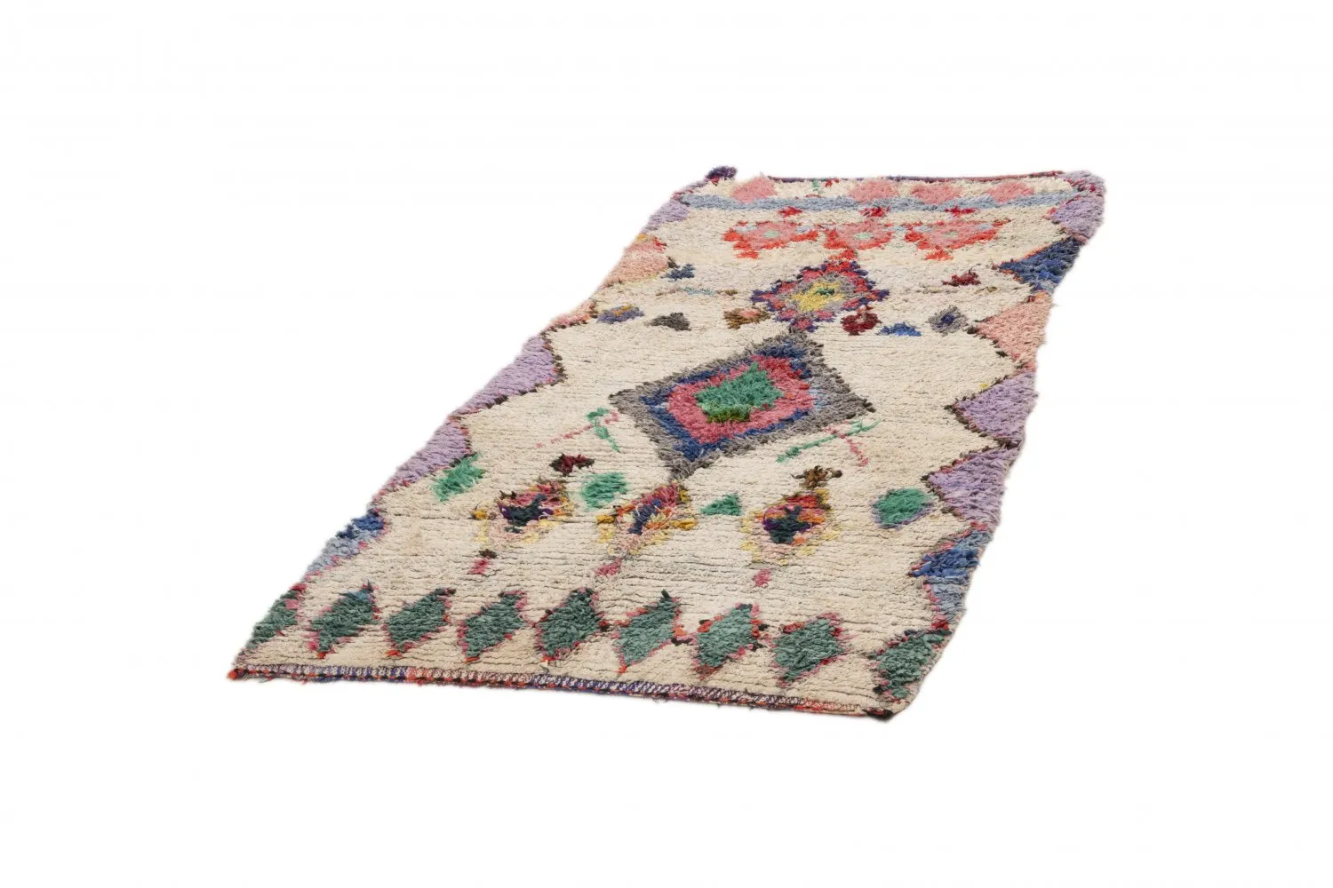 Alfombra Marroquí Bereber Boucherouite 240 x 110 cm