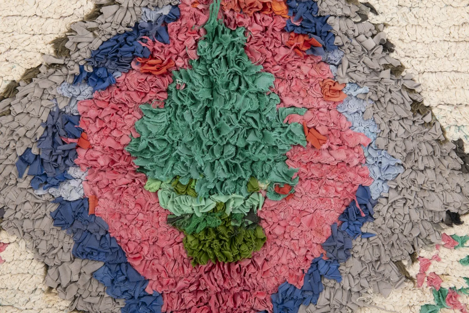 Alfombra Marroquí Bereber Boucherouite 240 x 110 cm
