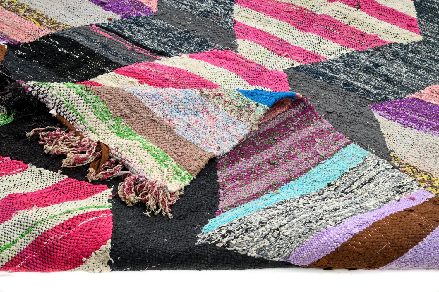 Alfombra Marroquí Bereber Boucherouite 130 x 265 cm
