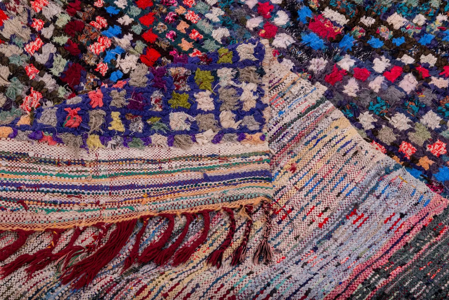 Alfombra Marroquí Bereber Boucherouite 230 x 125 cm