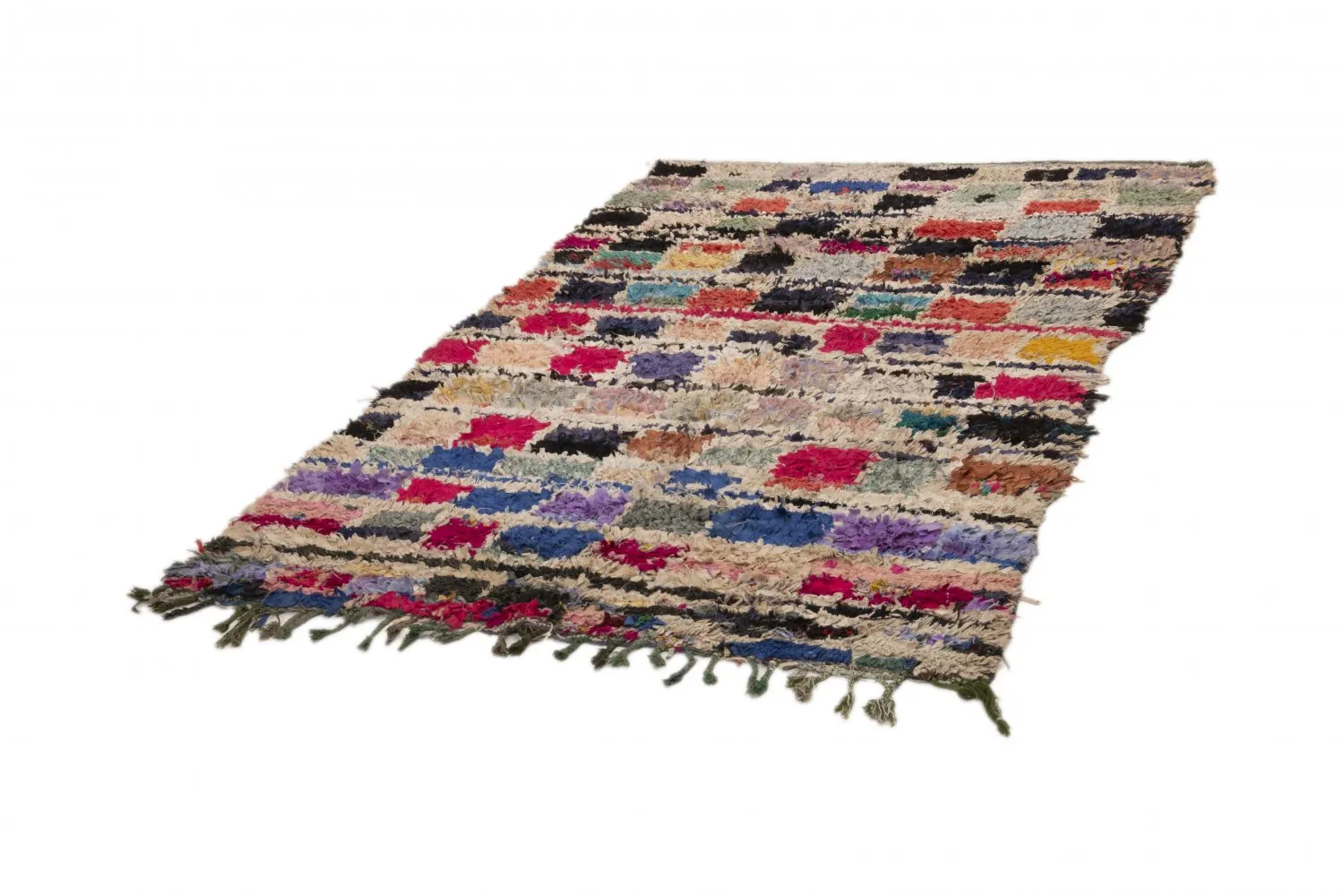 Alfombra Marroquí Bereber Boucherouite 230 x 135 cm
