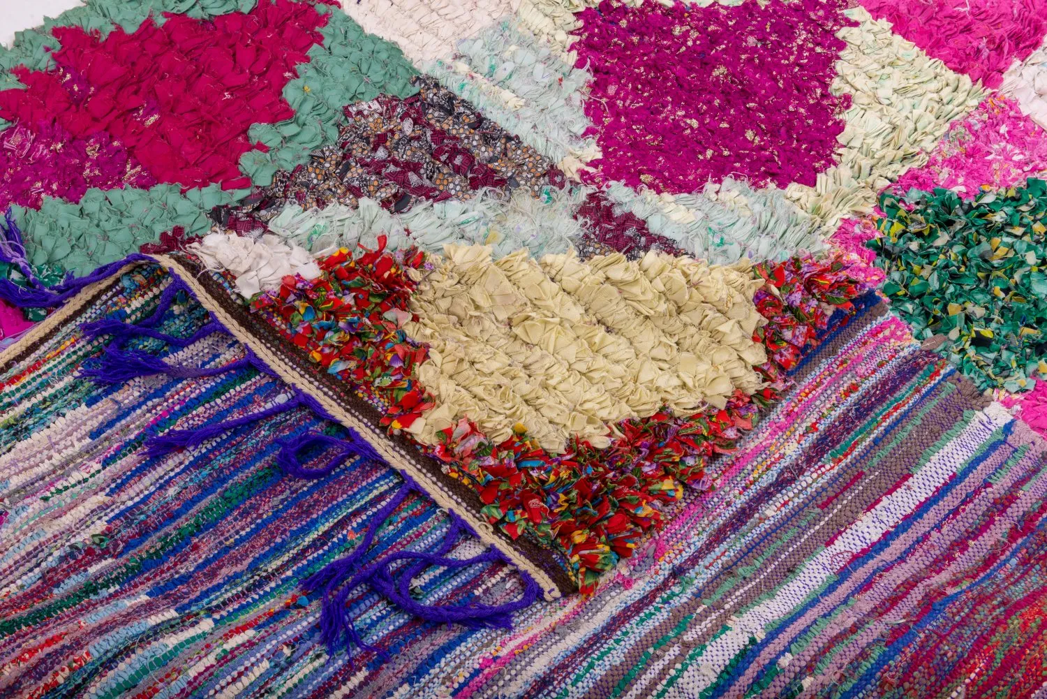 Alfombra Marroquí Bereber Boucherouite 265 x 155 cm