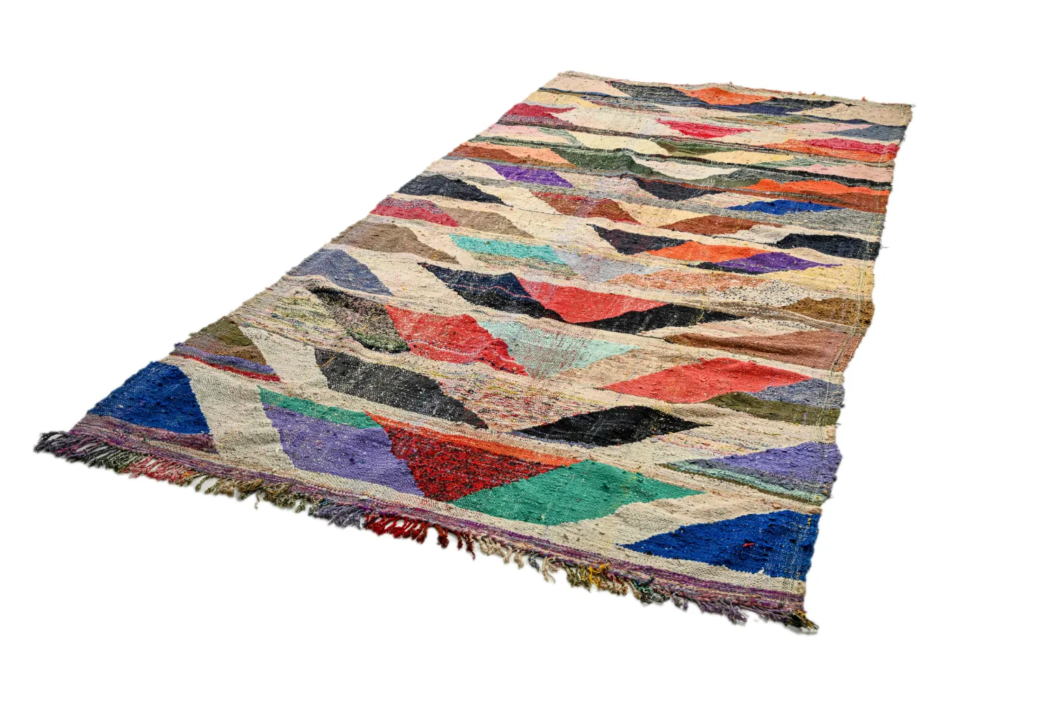 Alfombra Marroquí Bereber Boucherouite 165 x 350 cm