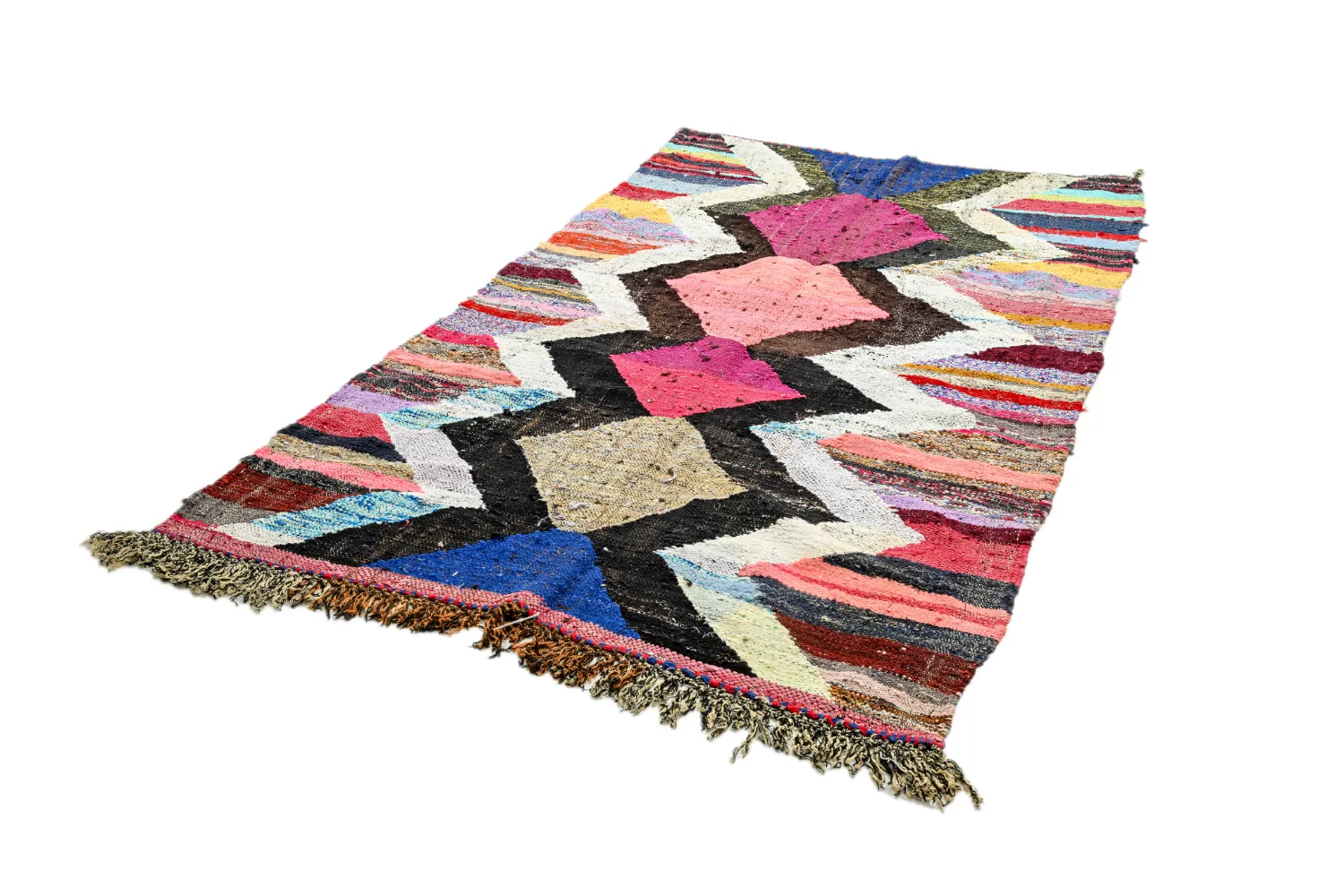 Alfombra Marroquí Bereber Boucherouite 140 x 245 cm