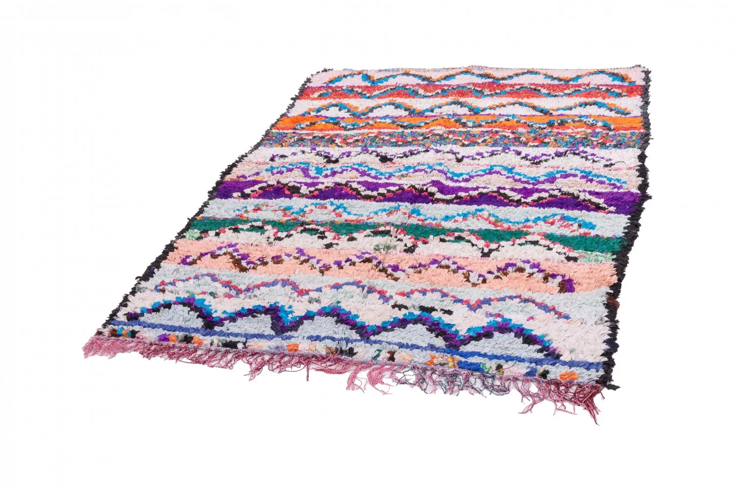 Alfombra Marroquí Bereber Boucherouite 205 x 140 cm