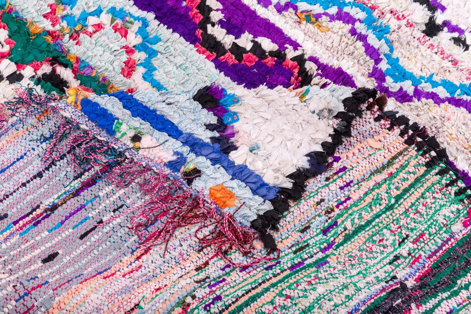 Alfombra Marroquí Bereber Boucherouite 205 x 140 cm