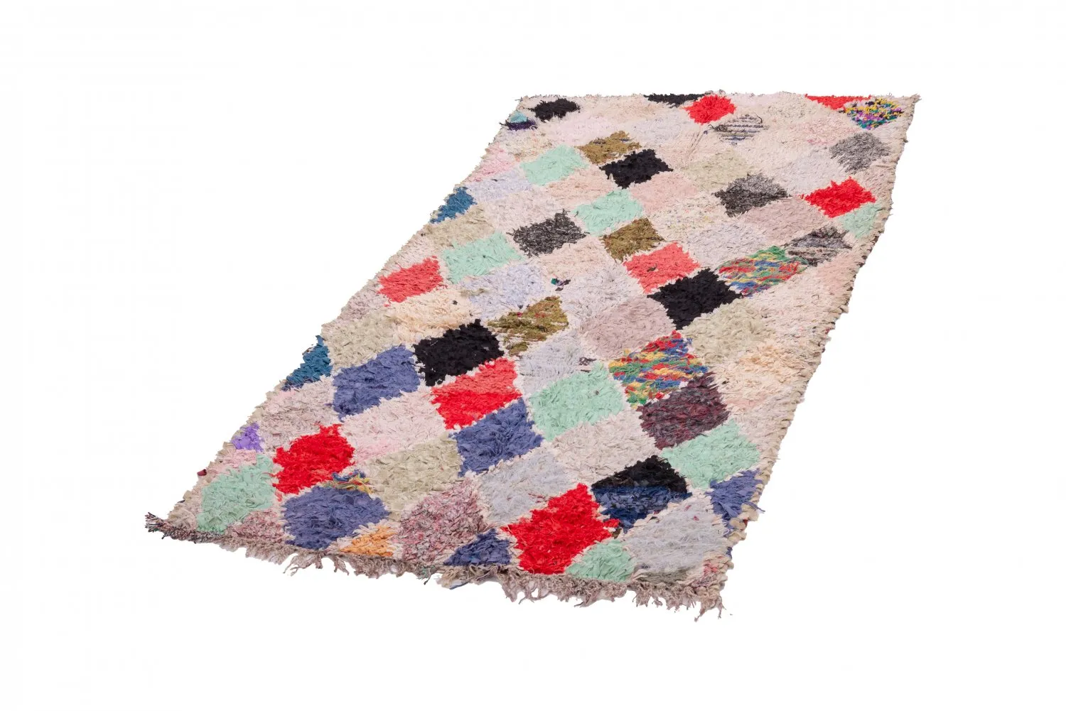 Alfombra Marroquí Bereber Boucherouite 240 x 115 cm