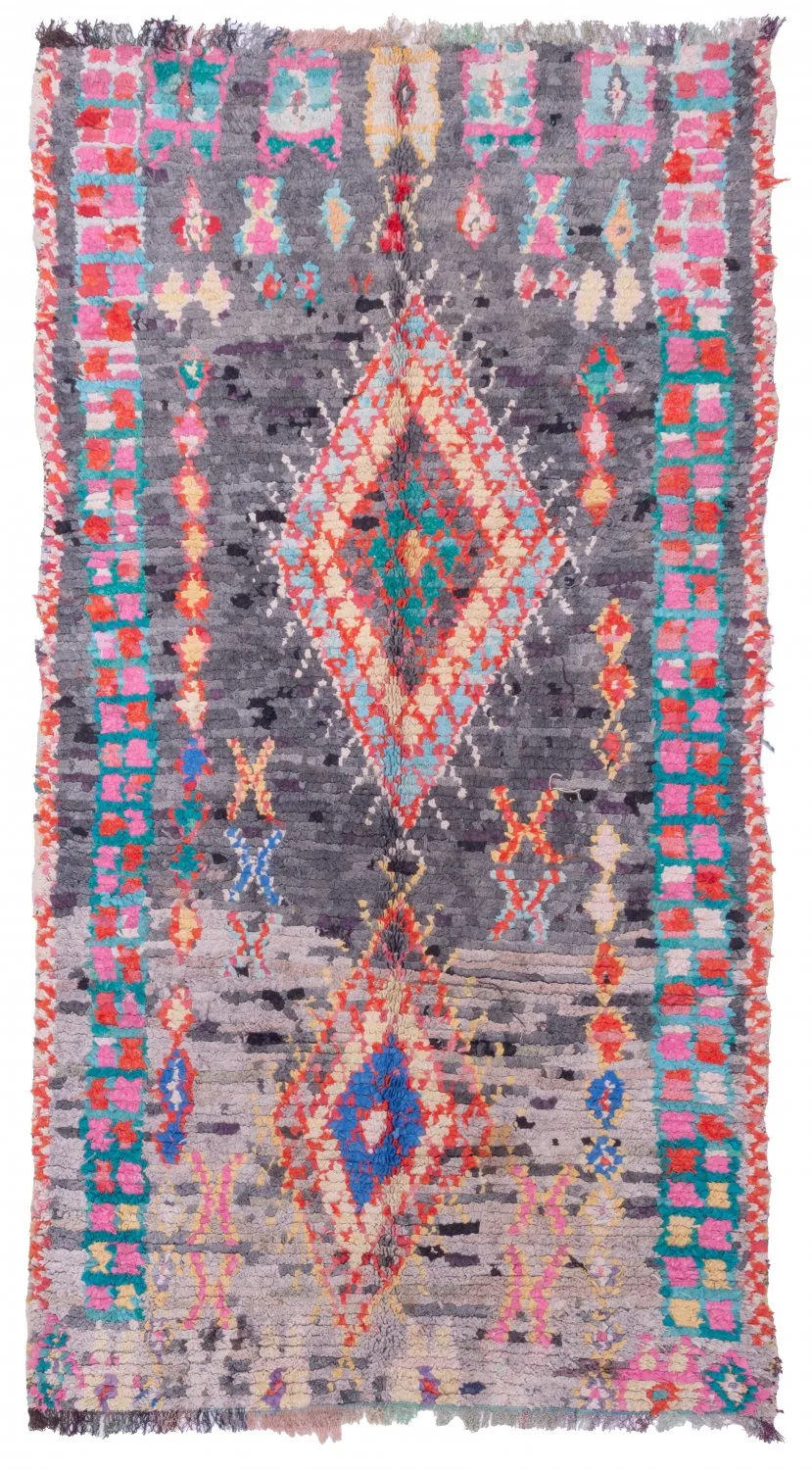 Alfombra Marroquí Bereber Boucherouite 230 x 125 cm