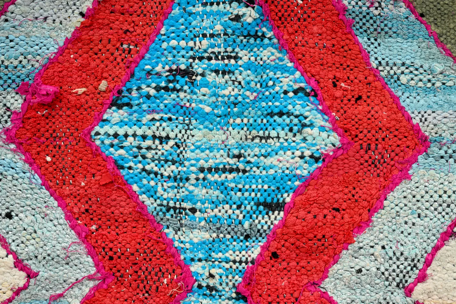 Alfombra Marroquí Bereber Boucherouite 115 x 220 cm