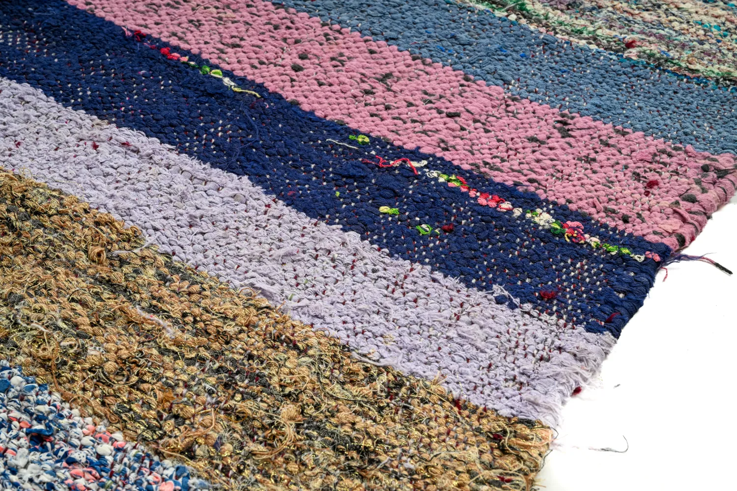 Alfombra Marroquí Bereber Boucherouite 130 x 225 cm