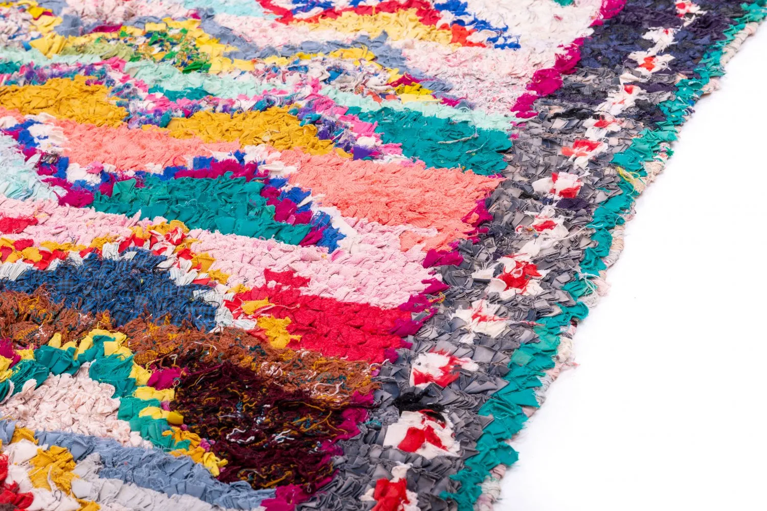 Alfombra Marroquí Bereber Boucherouite 195 x 135 cm