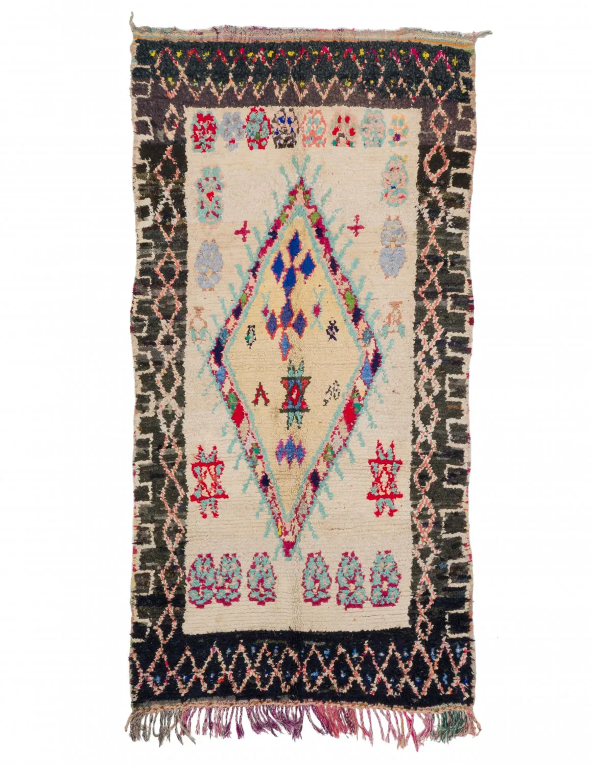 Alfombra Marroquí Bereber Boucherouite 270 x 130 cm