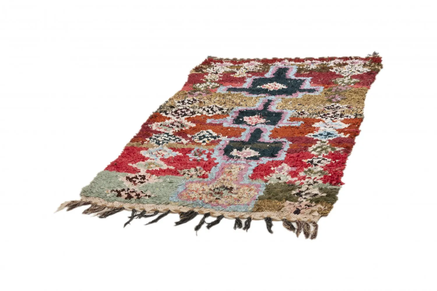 Alfombra Marroquí Bereber Boucherouite 205 x 120 cm