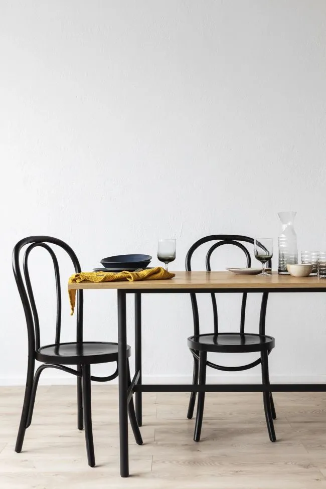 Silla - Bistro (madera/negro) - 2 piezas