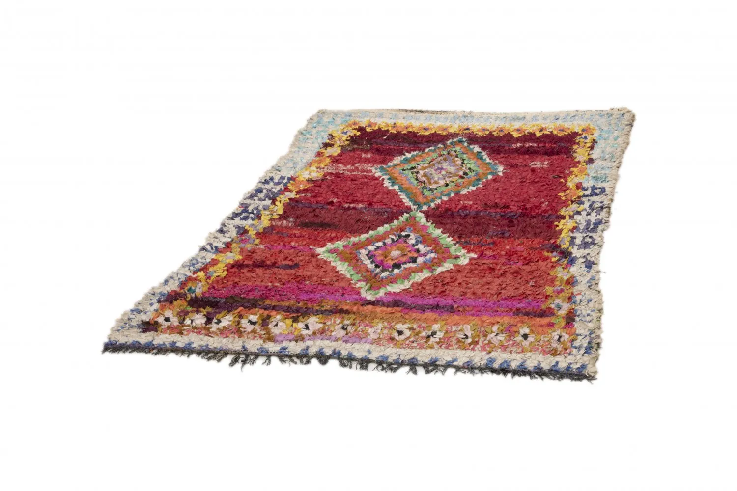 Alfombra Marroquí Bereber Boucherouite 210 x 140 cm