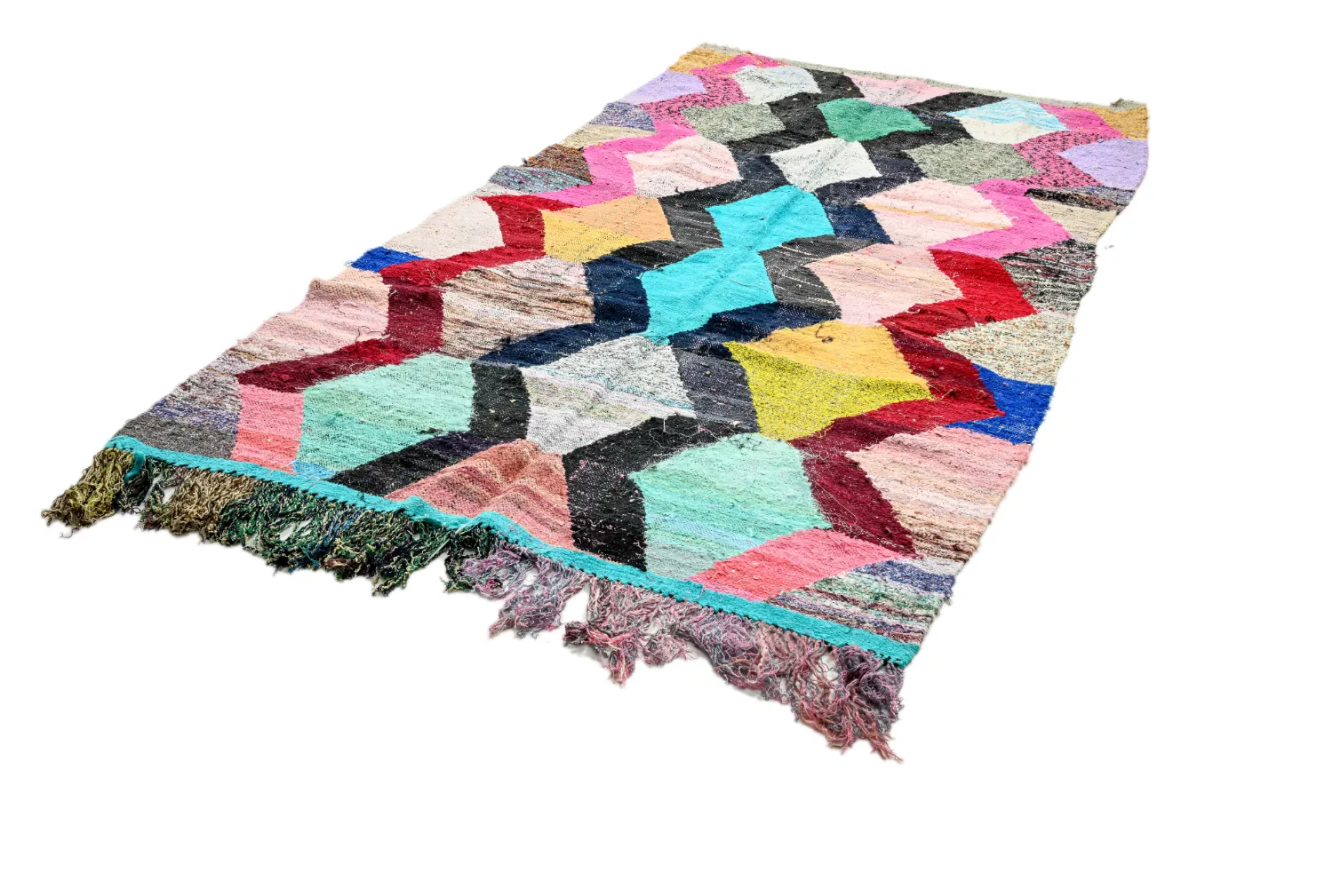 Alfombra Marroquí Bereber Boucherouite 140 x 260 cm