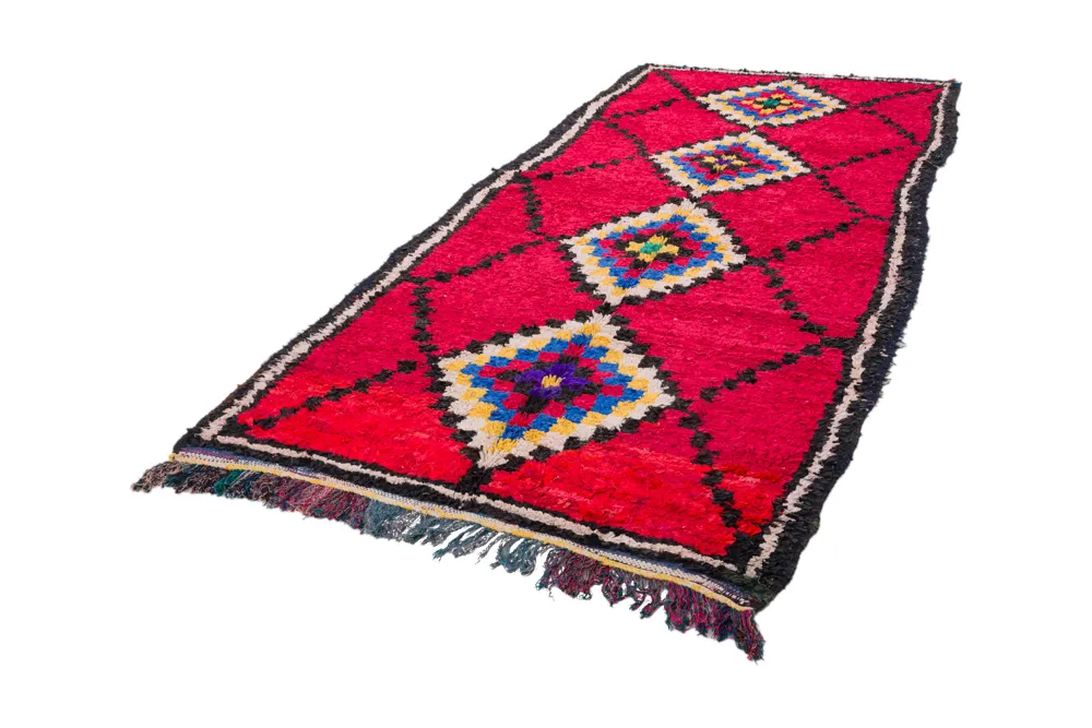 Alfombra Marroquí Bereber Boucherouite 310 x 145 cm