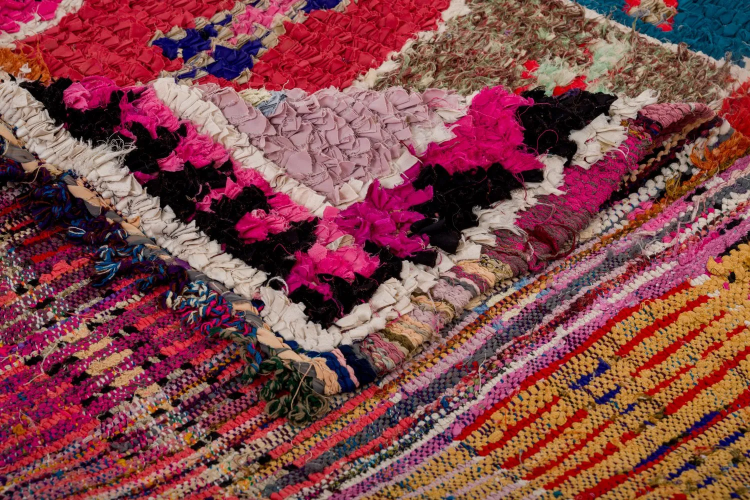Alfombra Marroquí Bereber Boucherouite 360 x 130 cm