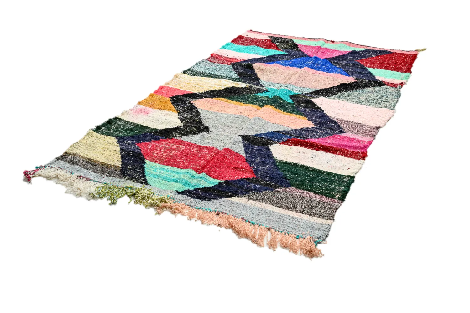 Alfombra Marroquí Bereber Boucherouite 135 x 240 cm