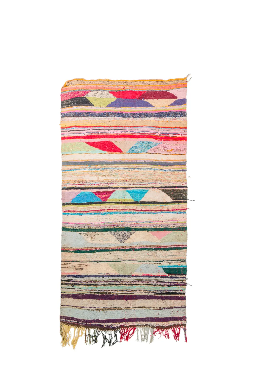 Alfombra Marroquí Bereber Boucherouite 120 x 245 cm