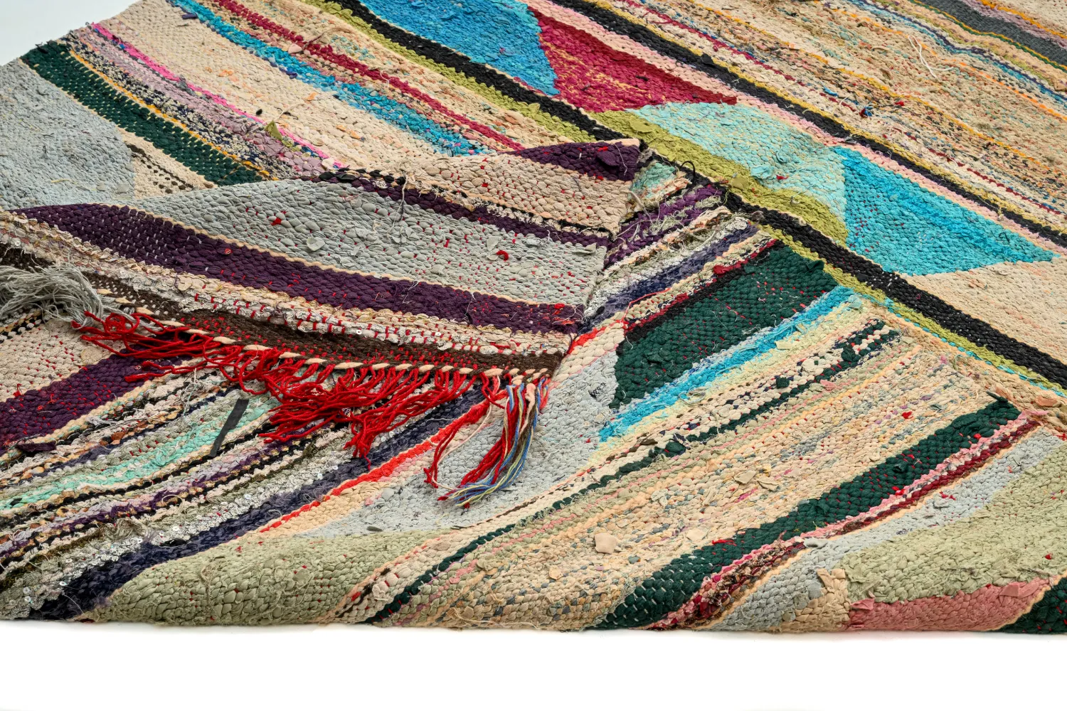Alfombra Marroquí Bereber Boucherouite 120 x 245 cm