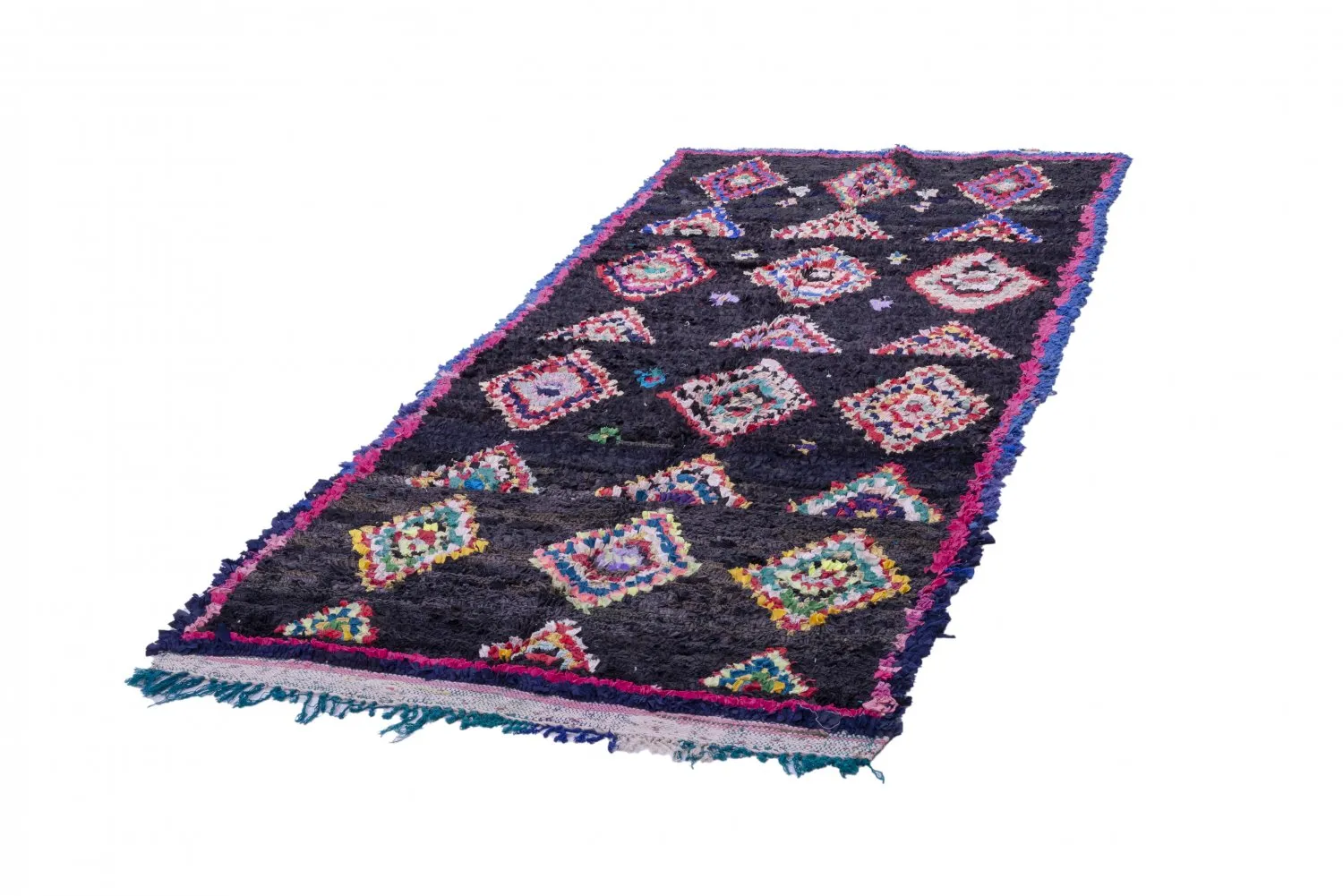 Alfombra Marroquí Bereber Boucherouite 245 x 115 cm