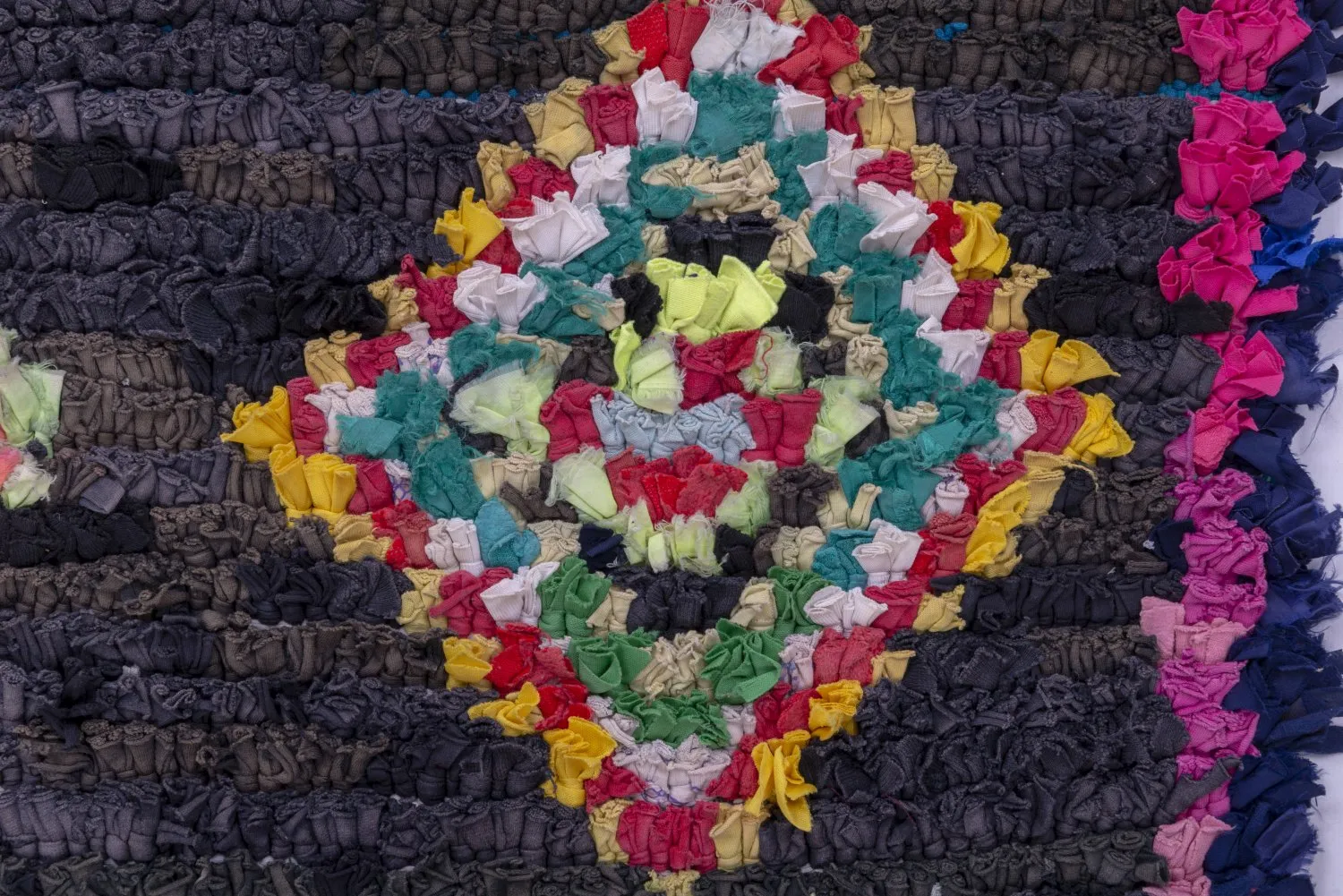 Alfombra Marroquí Bereber Boucherouite 245 x 115 cm