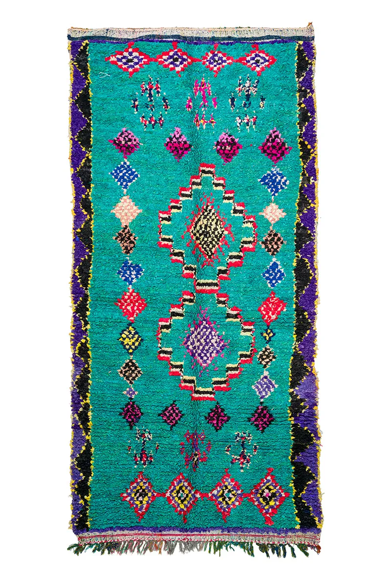 Alfombra Marroquí Bereber Boucherouite 155 x 335 cm