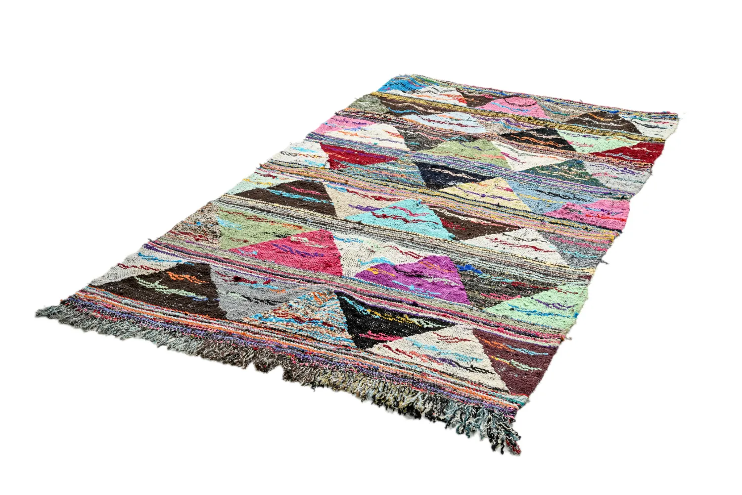 Alfombra Marroquí Bereber Boucherouite 135 x 235 cm