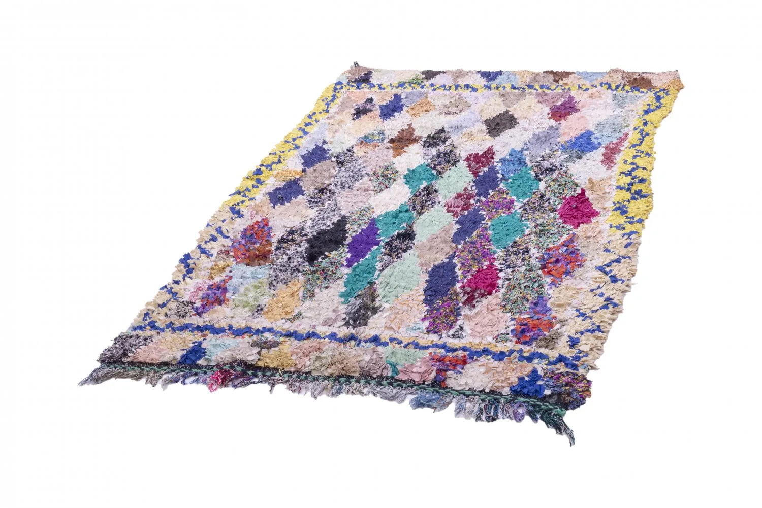 Alfombra Marroquí Bereber Boucherouite 225 x 135 cm