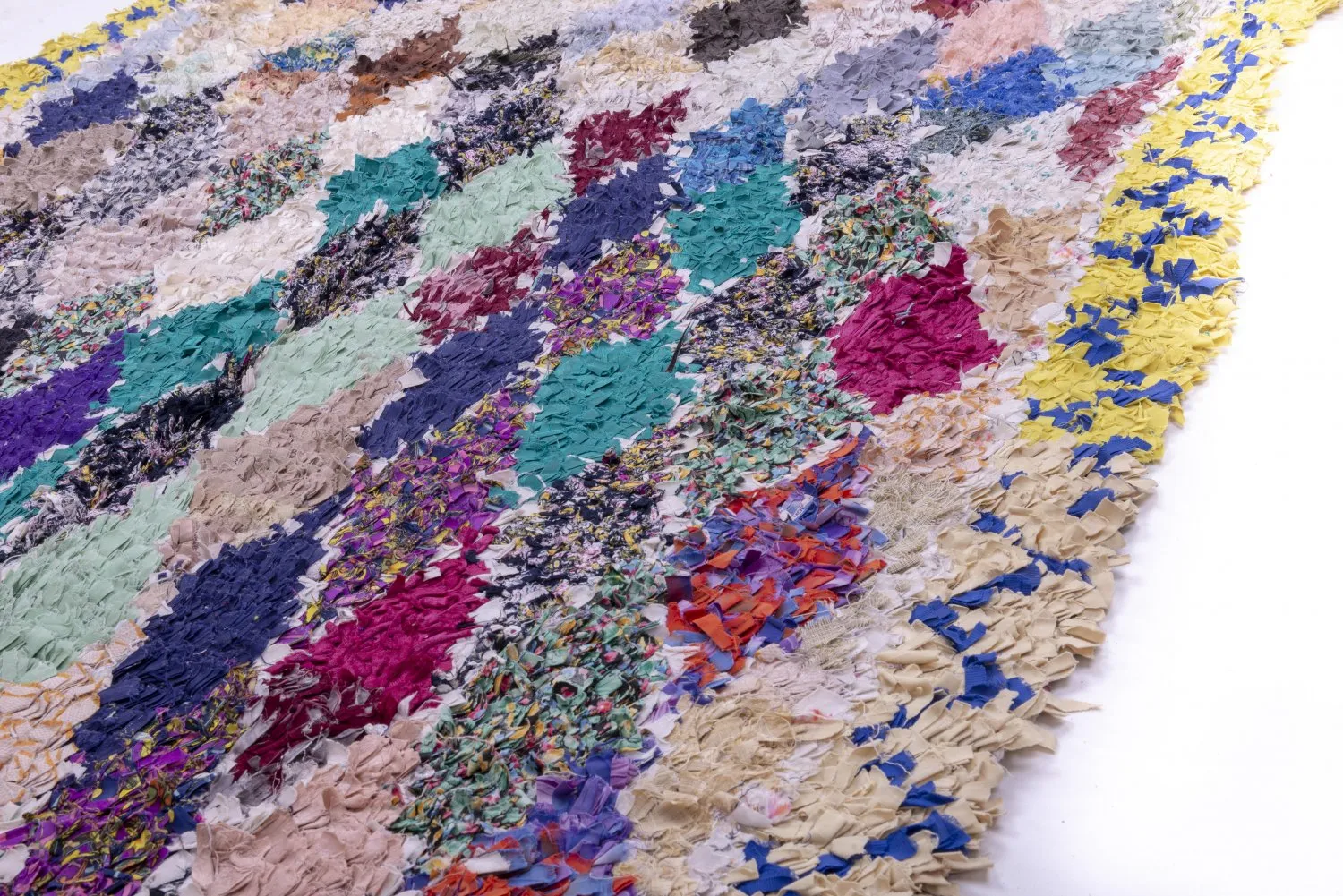 Alfombra Marroquí Bereber Boucherouite 225 x 135 cm