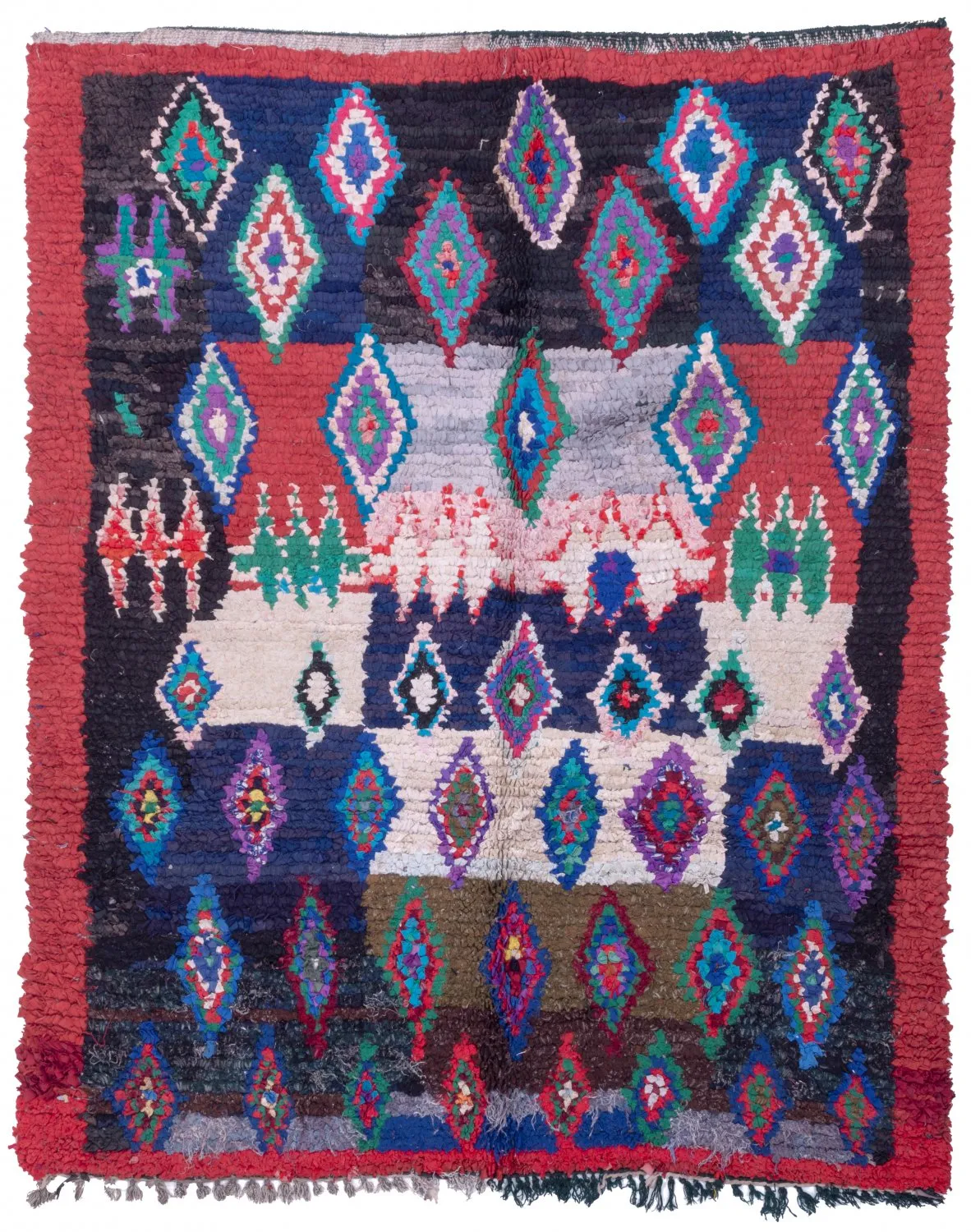 Alfombra Marroquí Berber Boucherouite 190 x 160 cm