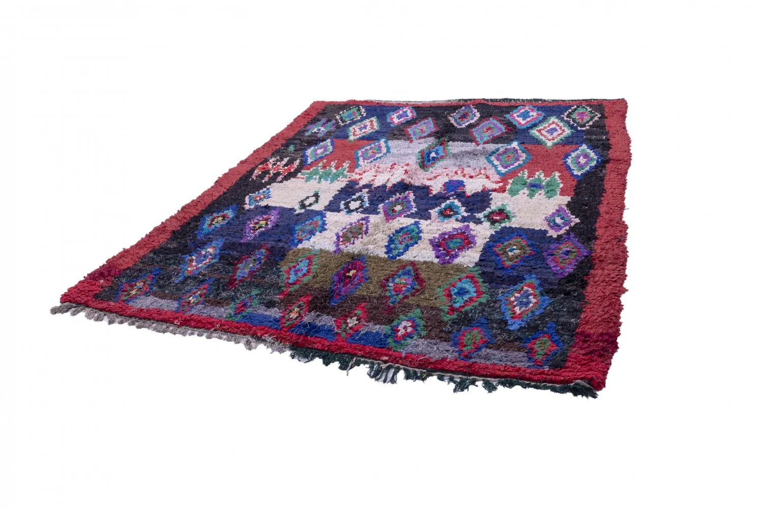 Alfombra Marroquí Berber Boucherouite 190 x 160 cm