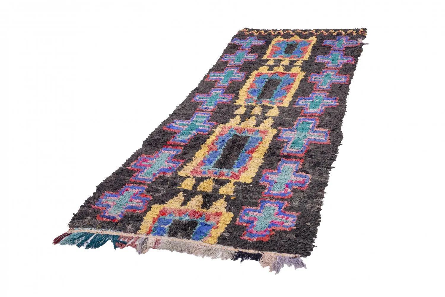 Alfombra Marroquí Bereber Boucherouite 310 x 115 cm