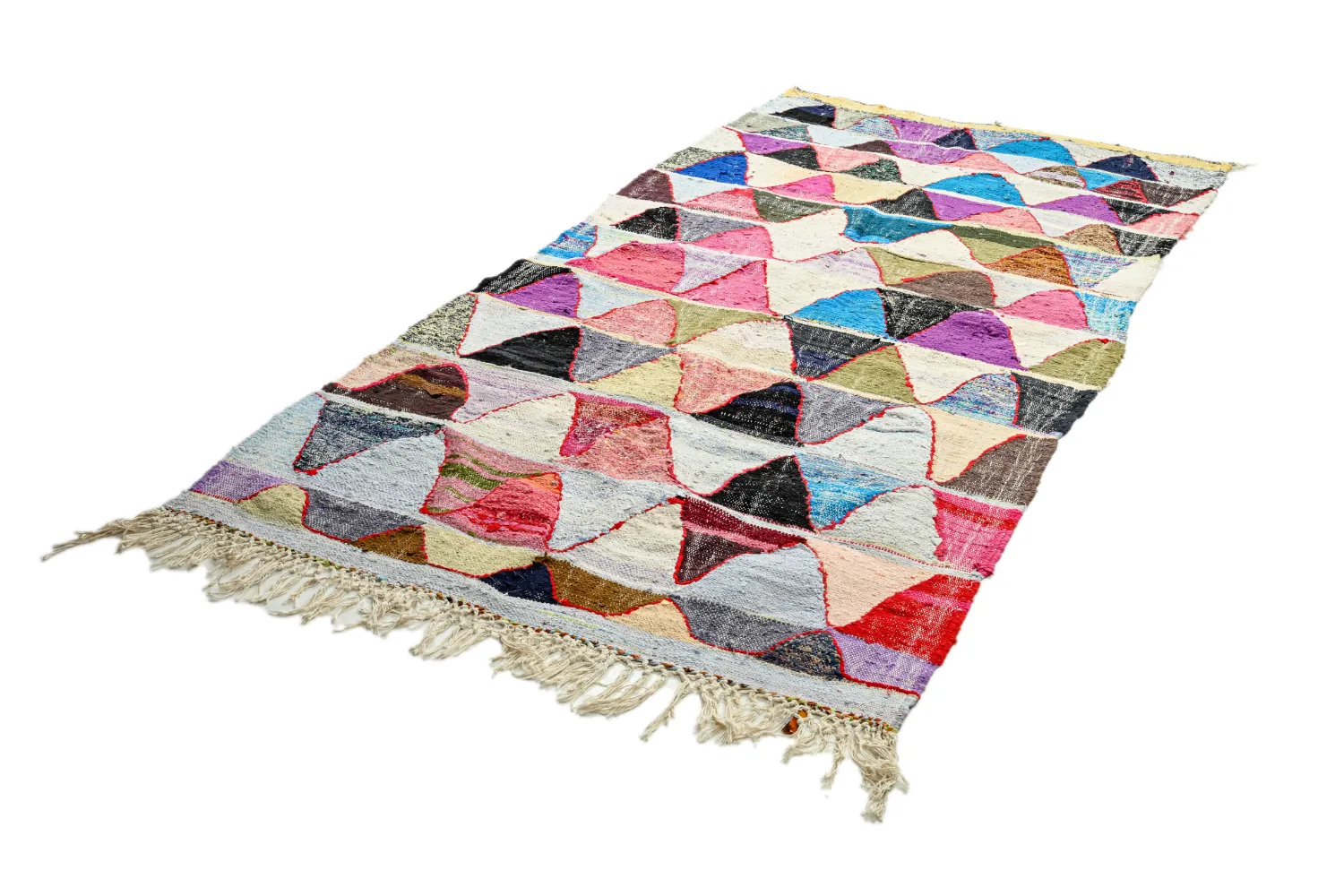 Alfombra Marroquí Bereber Boucherouite 135 x 275 cm