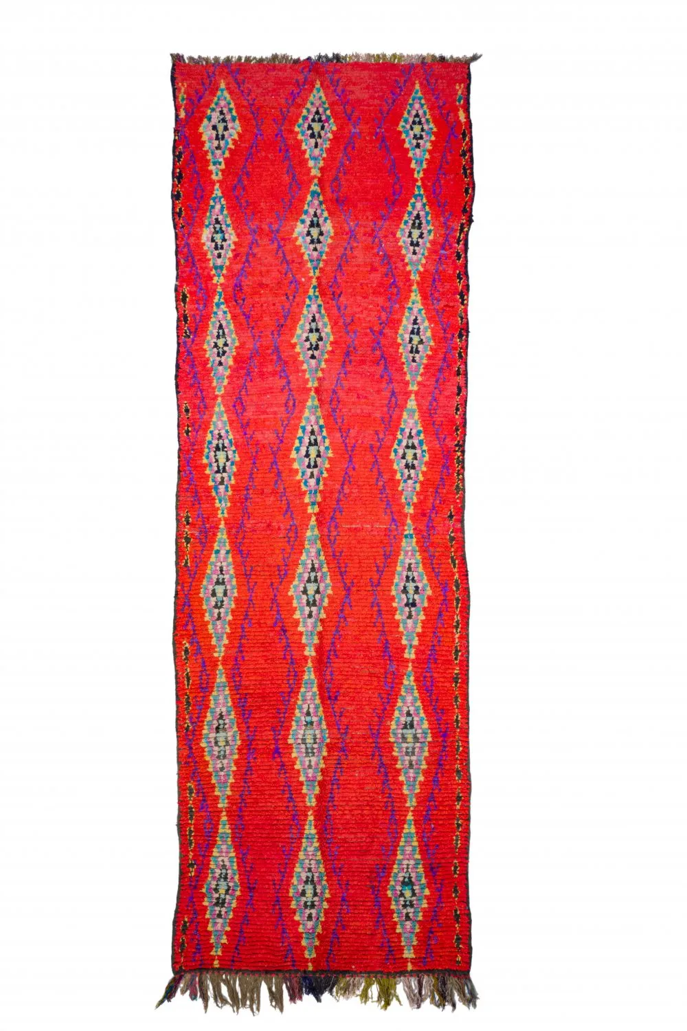 Alfombra Marroquí Bereber Boucherouite 440 x 135 cm