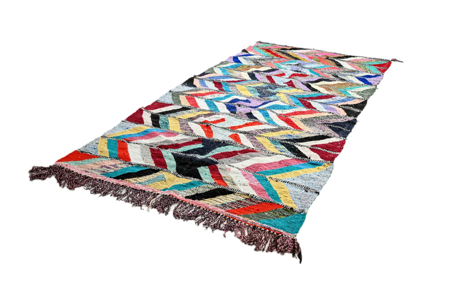 Alfombra Marroquí Bereber Boucherouite 150 x 320 cm