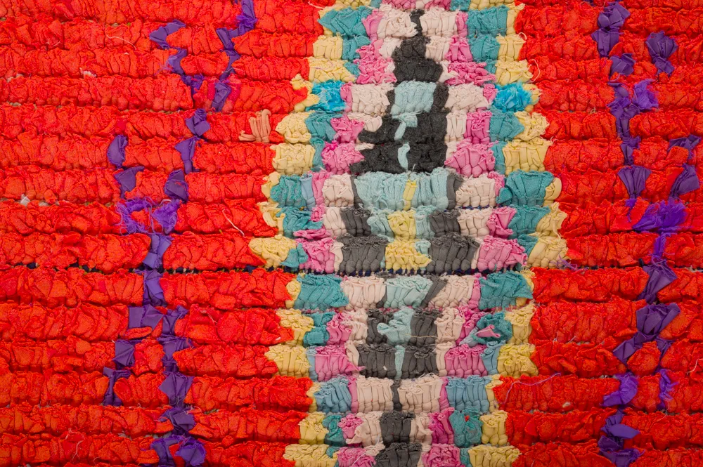 Alfombra Marroquí Bereber Boucherouite 440 x 135 cm