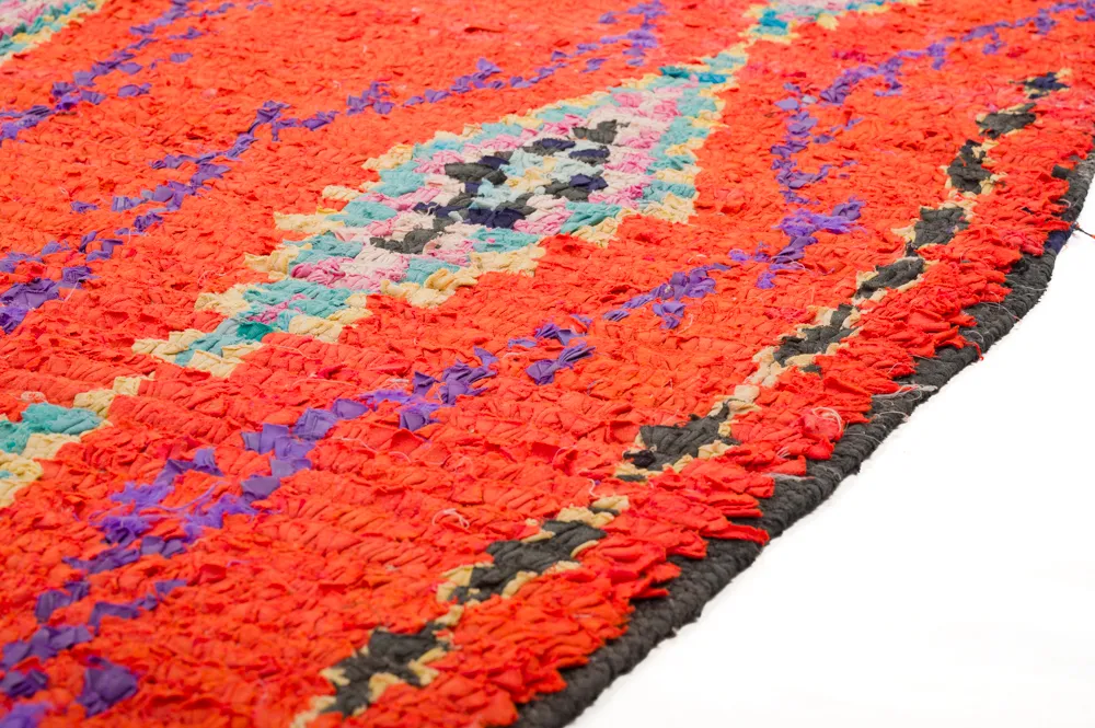 Alfombra Marroquí Bereber Boucherouite 440 x 135 cm