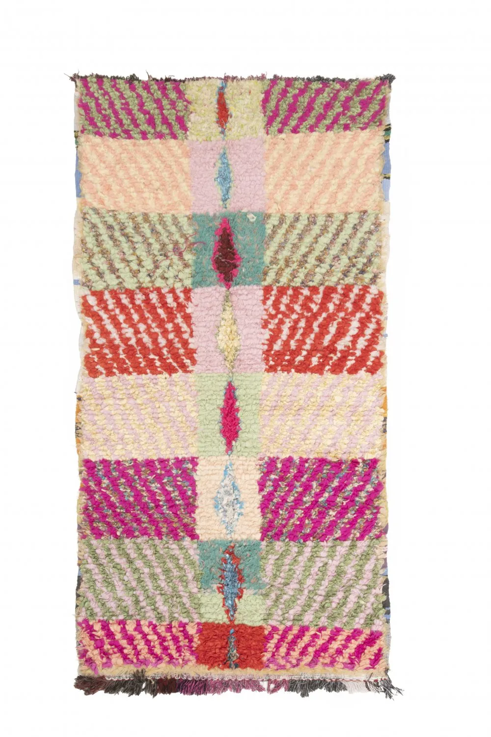 Alfombra Marroquí Bereber Boucherouite 205 x 100 cm