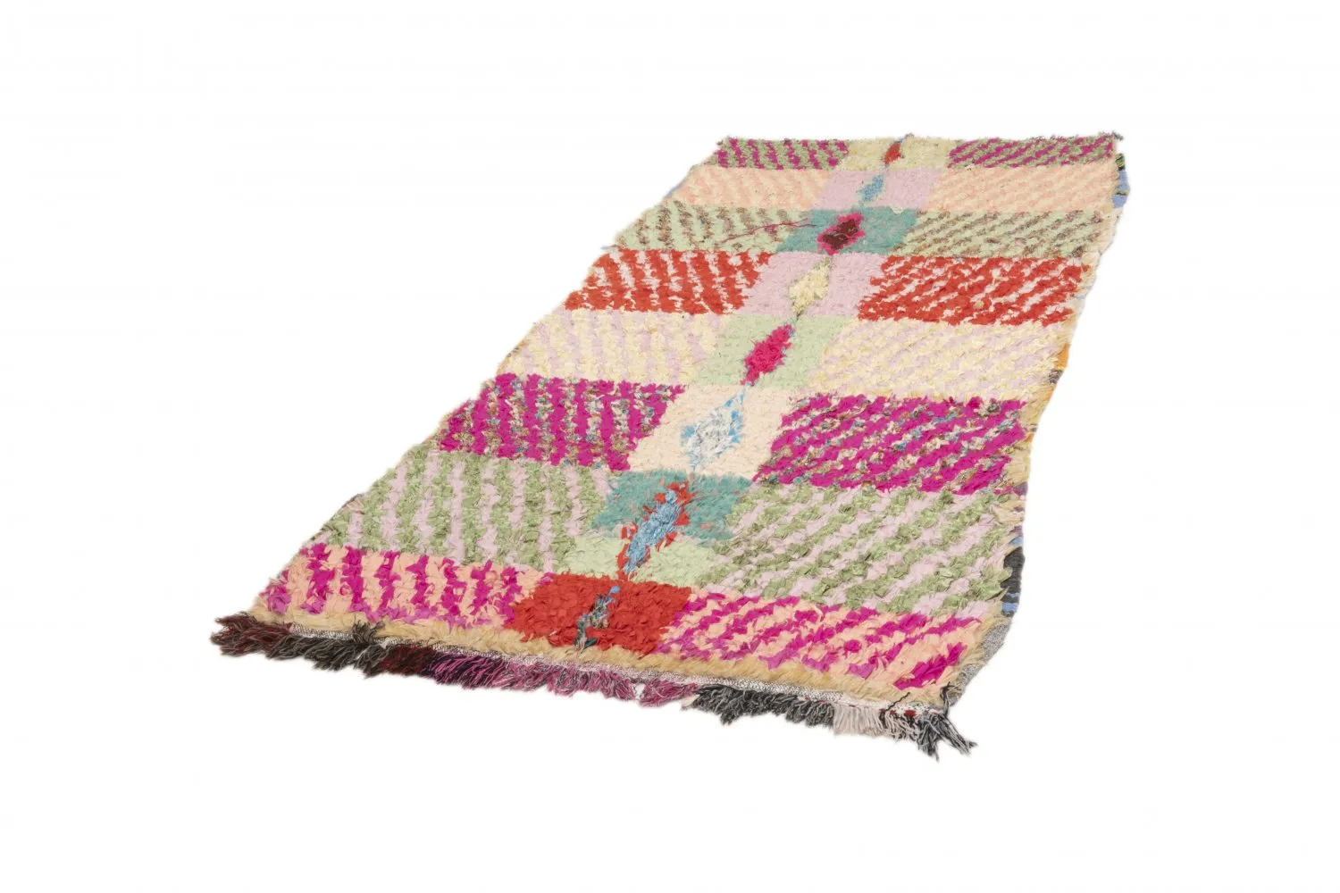 Alfombra Marroquí Bereber Boucherouite 205 x 100 cm