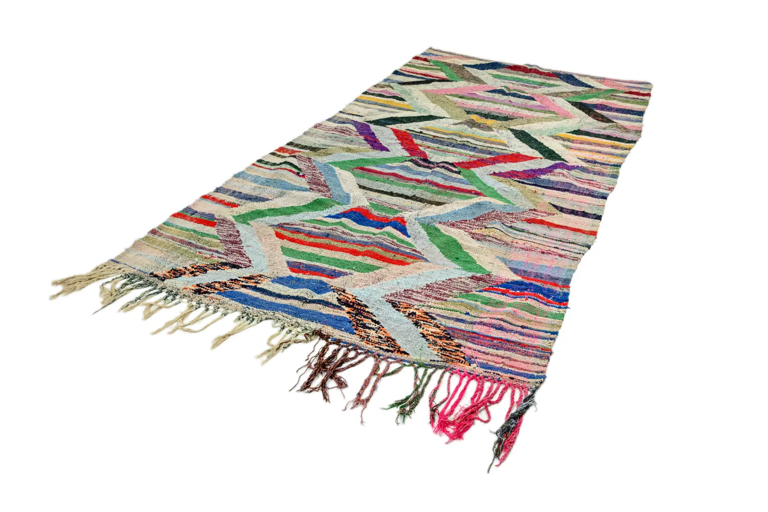 Alfombra Marroquí Bereber Boucherouite 145 x 295 cm