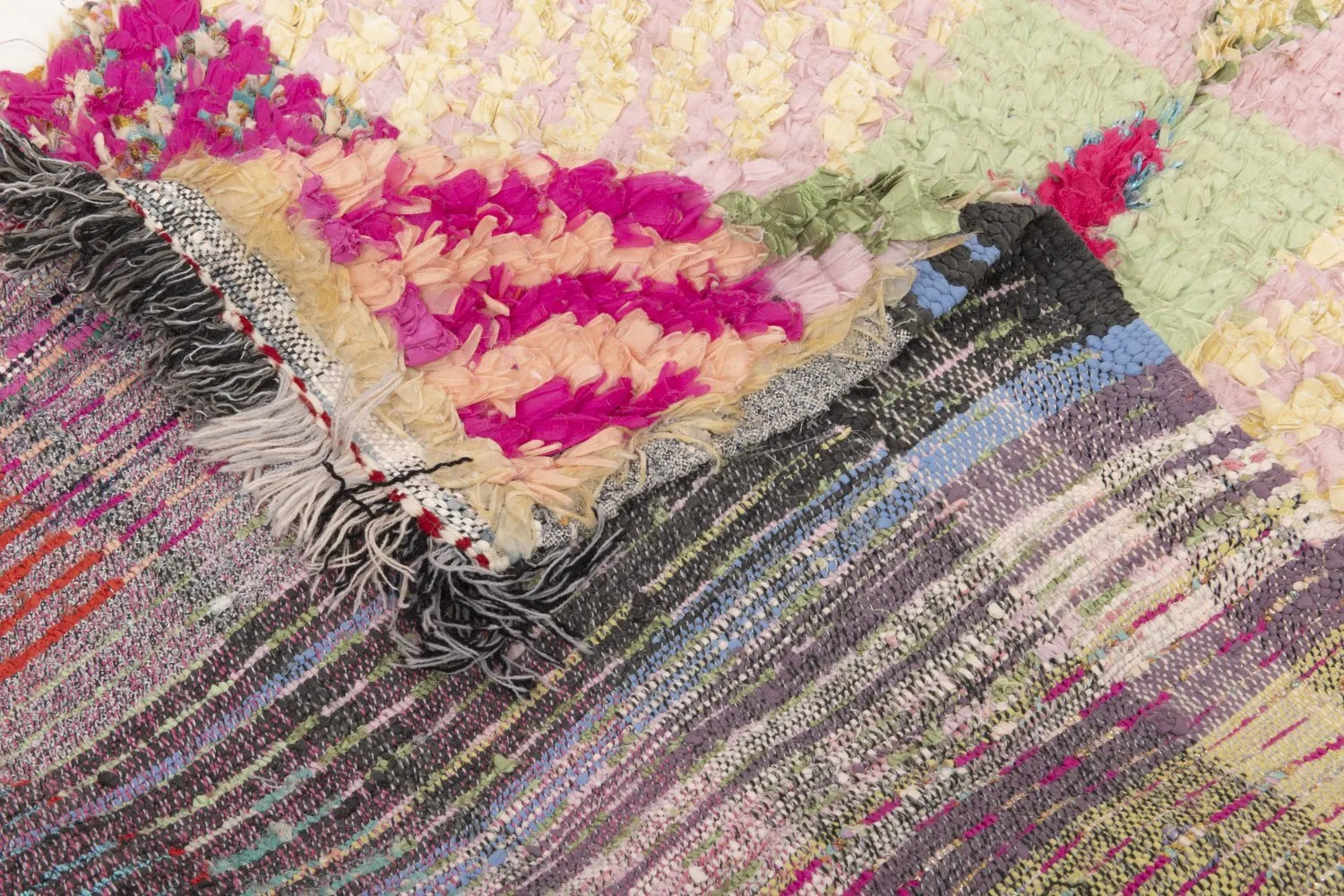 Alfombra Marroquí Bereber Boucherouite 205 x 100 cm