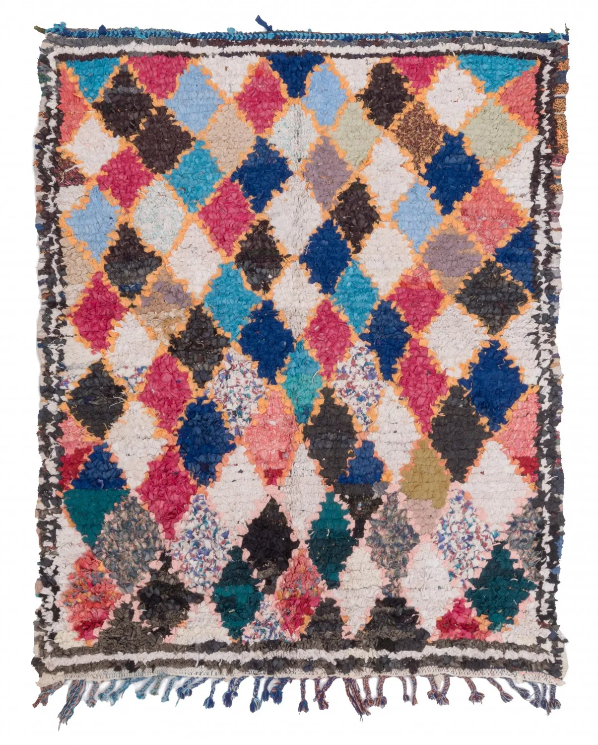 Alfombra Marroquí Berber Boucherouite 185 x 150 cm