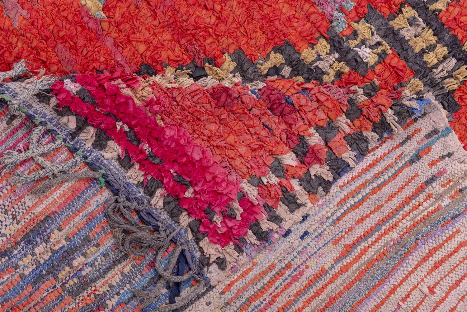 Alfombra Marroquí Bereber Boucherouite 250 x 130 cm
