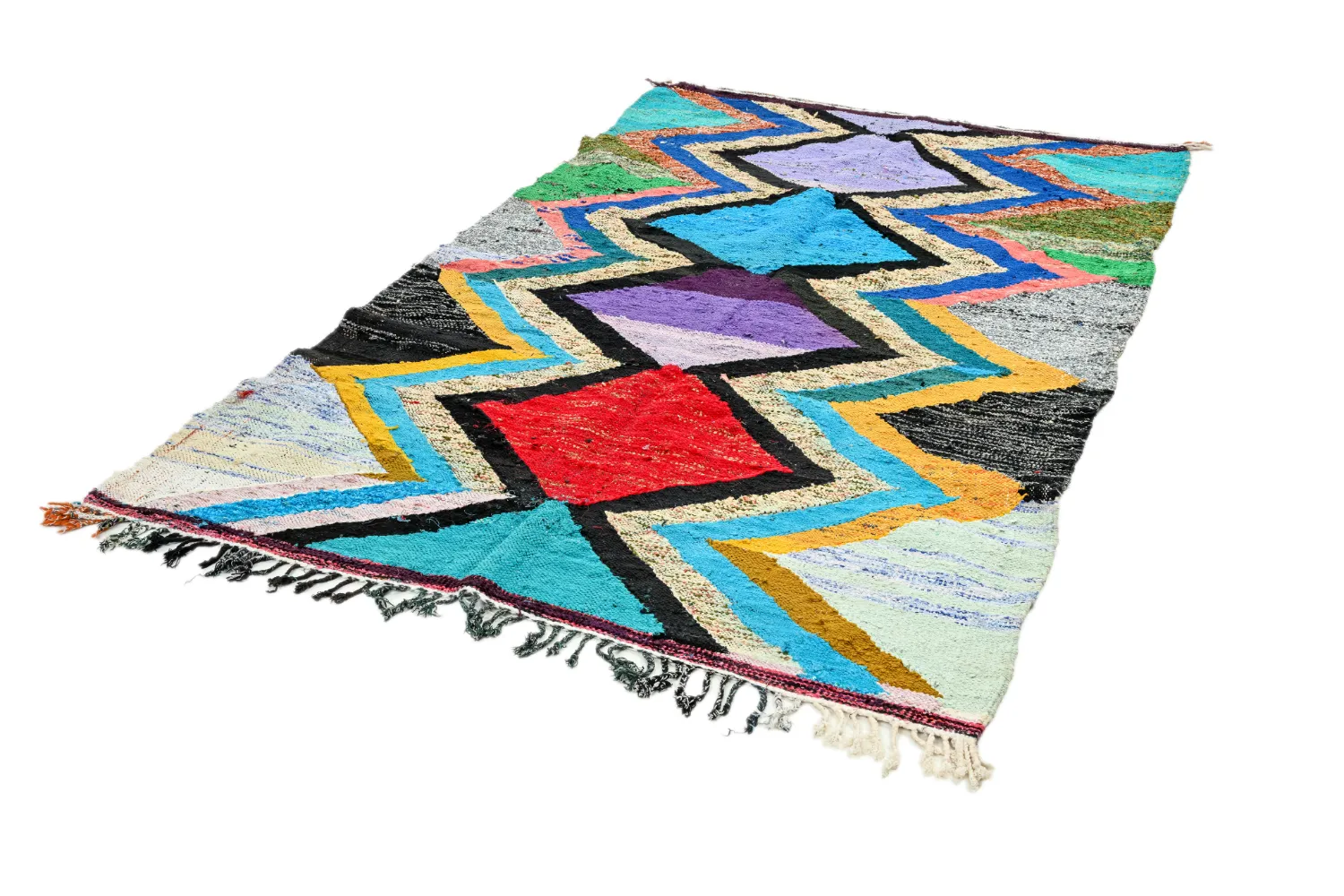 Alfombra Marroquí Bereber Boucherouite 140 x 235 cm